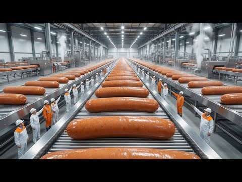 Inside a Modern Hot Dog Factory: From Raw Meat to Juicy Sausages (Full Process)
