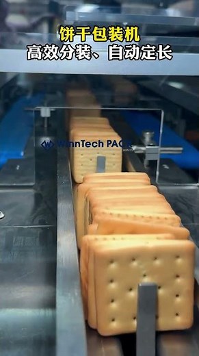 Automated Biscuit On edge Packing_ Servo Gravity Feeder+Flow-wrapping Machine #biscuitpackingmachine