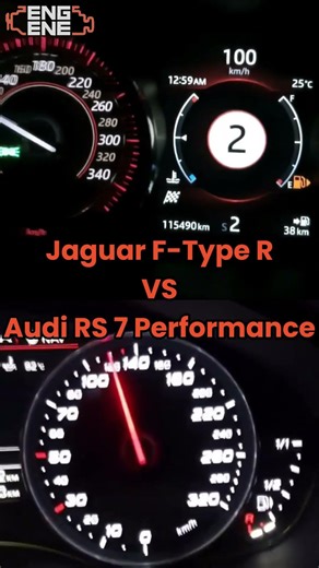 Jaguar F-Type R vs Audi Rs 7 Performance #Shorts