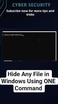 Hide Any File in Windows Using ONE Command ‪@CyberSkills1‬ #windows