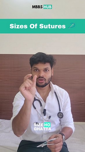 🎯 Types of Sutures & Their Sizes Explained! Confused between 2-0, 3-0, and 4-0 sutures? 🤔 Here’s a quick breakdown every MBBS student must know — from absorbable vs non-absorbable to choosing the right size for each layer! 🧵💉 #MBBSHub #Sutures #SutureSize #SurgicalSkills #MBBSStudents #MedSchool #SurgeryBasics #OperationTheatre #FutureDoctor #MedicalEducation #MedicalReel #MedReels #MBBSLife #MedGram #SurgicalInstruments | MBBS HUB