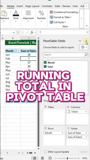 Running Total in Pivot Table #exceltips #exceltricks #explore