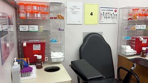 Download LifeLabs Laboratory for blood tests sitting room chair for the patient place for taking blood from the vein bottles bottles various devices sterile gloves ready for patient to find out the diagnosis