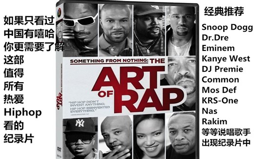 【Hiphop纪录片中字】采访了说唱史上众多说唱歌手 一部值得所有热爱hiphop的人看的纪录片