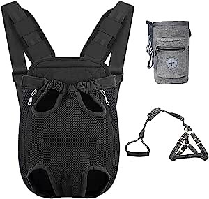 Pet Carrier Backpack,Adjustable Pet Front Cat Dog Carrier Backpack Travel Bag,Legs Out Front-Facing,Easy-Fit for Traveling Hiking Camping for Small Medium Dogs Cats Puppies Medium Black