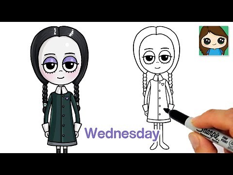 How to Draw Wednesday from Addams Family