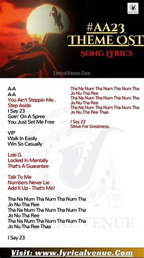 Allu Arjun🔥AA23 Theme OST Song Lyrics | Lyrical Venue | #shorts #trending #aa23 #anirudh #viralsong