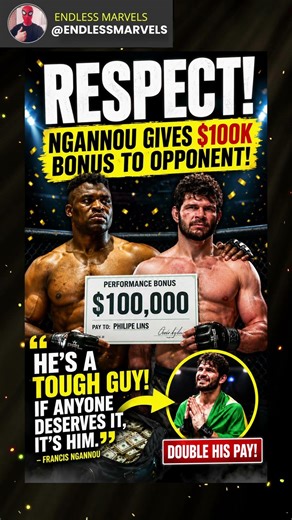 Francis Ngannou Gives His $100K Bonus to Opponent 🔥 #mma