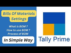 bills of materials in tally prime | bills of materials in tally #tallyprime #tally