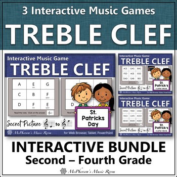 Elementary Music Centers Treble Clef Note Name Games {St. Patrick's}
