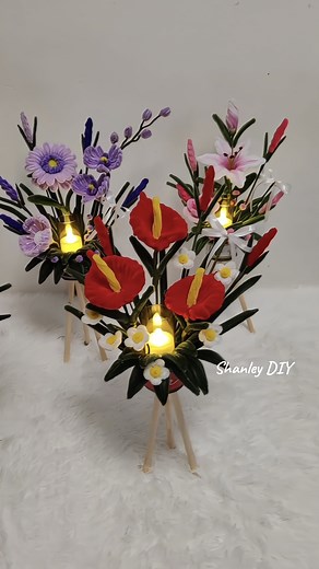 1.3M views · 11K reactions | Fuzzy wire flower stand tutorial for Undas #fuzzywirecrafts #fuzzywire #undas2025 #undasarrangement #flowerstand | Shanley Diy | Facebook