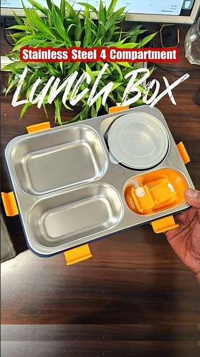 Stainless Steel Lunch Box 🍱 with Cutlery Storage ❤️ #lunchbox #kitchenhacks #amazon