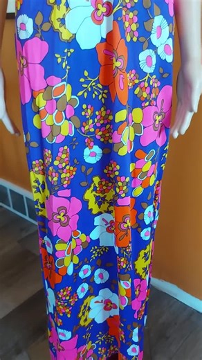 1970s Floral Maxi Dress: Vintage Sleeveless Halter, Open Back - Etsy