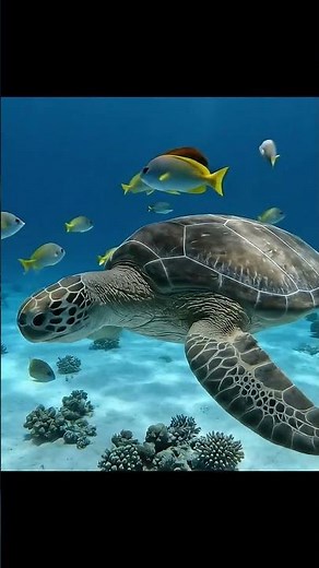 🐢 Mesmerizing Sea Turtle Swimming Gracefully Underwater Relaxing Ocean Short