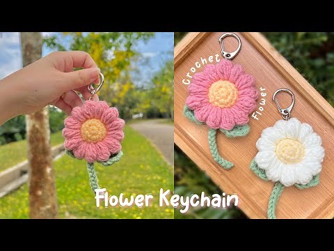 How to Crochet Flower Keychain | Daisy Flower