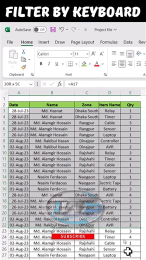 Keyboard Shortcut for Filter option . MS excel tips and tricks Reels #reelsvideo #reelsfb #reelsinstagram #shorts #short | Tech With Sumon