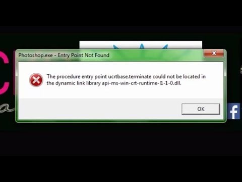 The procedure entry point ucrtbase terminate couldnot be located in dynamic link library-fix problem