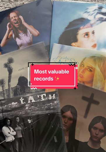 My top 10 most valuable records in my collection according to @Discogs median price ✨✨ featuring icons @ninajirachi @arianagrande #ethelcain #tatu @Addison @magdalenabaymusic @MARINA @Rose Gray @Lights & @maisie peters 💖 #recordcollection #vinyltok #discogs