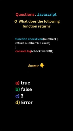 Quiz_For_Coders👩‍💻 on Instagram: "JavaScript MCQ Questions Shorts ⁉️,#coding #javascript ,#bca ,#exam ,#student ,"