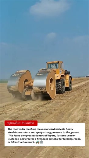 Heavy Duty Road Roller Machine | Powerful Farm Tools & Machine for Soil Compaction 🚜🤖