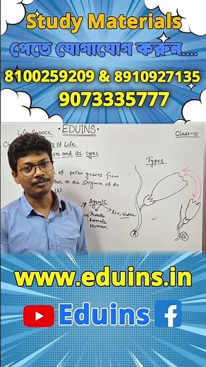 WBBSE CLASS 10 || LIFE SCIENCE|| Chapter-2 Pollination &It's types