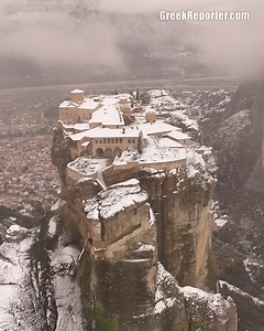 31K views · 1.6K reactions | ❄️ The breathtaking landscape of the Meteora monasteries, Greece, covered in snow today. Full story: https://tinyurl.com/5n8t8ebw | Greek Reporter | Facebook