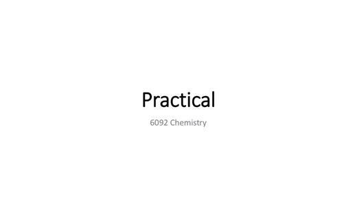 A-level化学实验总复习 Practical - Overview