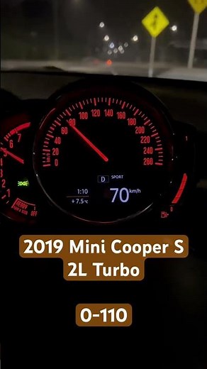 2019 Mini Cooper S 2L Turbo acceleration sound #0to100