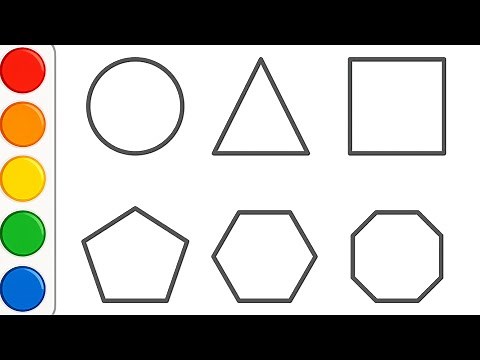 6 Geometric Shapes Drawing & Coloring for Kids | Learn Shapes, Colors, Learning for toddlers