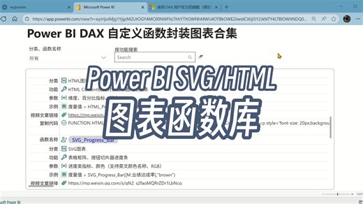 Power BI SVG HTML 图表函数库