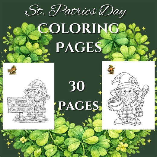 St. Patrick’s Day Coloring Pages for Kids, Leprechaun Coloring Book, 30 Printable Pages, Irish Holiday Activity, Instant Download PDF - Etsy