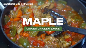 Maple ginger chicken: Ingredients - Chicken thighs - Carrots - Bell peppers (red & green) - Soy sauce - Cornstarch - Maple syrup - Oyster sauce - Ginger - Garlic (Powder) - chilli pepper - Salt - Seasoning powder Note: to make the sauce, mix your maple syrup, Oyster sauce, cornstarch, soy sauce & water together and it to the vegetables & chicken. Ps. I will be putting the full detailed recipe on my YouTube channel so stay tuned for that. Will you try this? If you have any questions don’t forget 