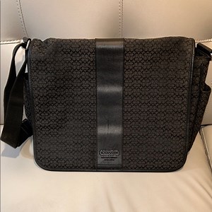 Coach Signature Hudson Laptop Black Men's Messenger Bag