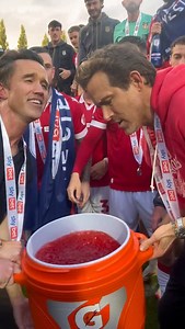 75K views · 2K reactions | THEY BROUGHT THE GATORADE BATH TO WALES  : @wrexham_afc | Men In Blazers | Facebook