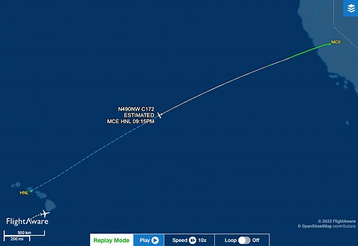 A Cessna 172 Just Flew 18 Hours Nonstop From California To Hawaii