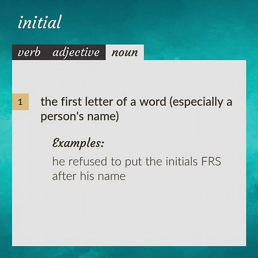Initial | meaning of Initial