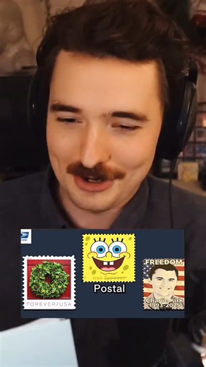 baldstreamerclips on Instagram: "The US Postal Service announce the new lineup of forever stamps for 2026 - from the itswill christmas special monologue #itswill #charliekirk #standup #twitch #monologue ￼￼"