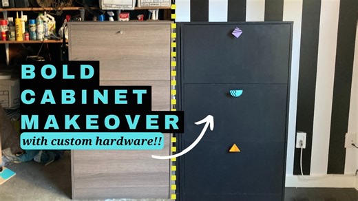 Memphis-Inspired Cabinet Furniture Flip With DIY Hardware