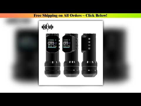 Black Warrior Large Color Screen Digital Display DM Wireless Tattoo Machine 1500mAh Powerful