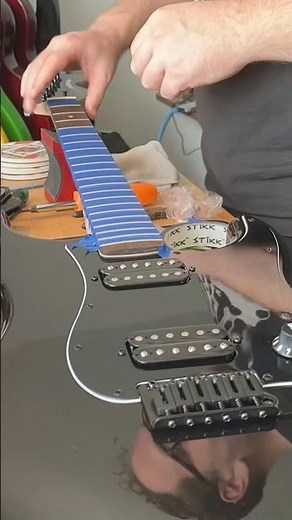 Time Lapse of a Squier Stratocaster setup! #guitar
