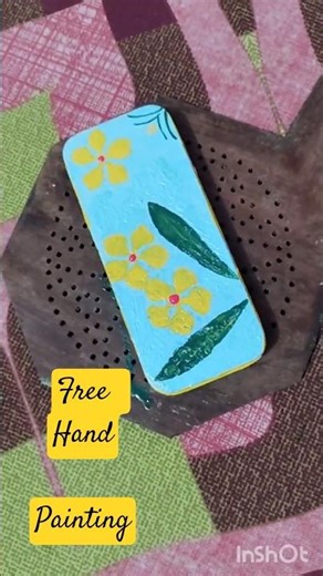 Geometry box craft👍 free hand painting🎨 ideas✅