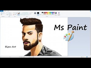 Virat Kohli - Drawing on Ms Paint | How to Draw in Ms Paint | drawing in paint in computer