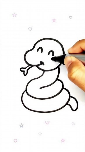 How to Draw a Cute Snake Super Easy