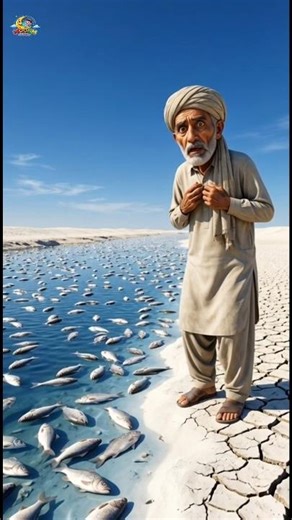 Look! What a farmer did from a desert river—you won't believe it! 😱🔥 #farmer #fish #river #ai