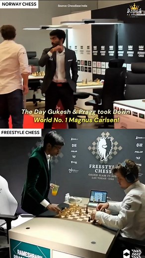 Beating World No. 1 Magnus Carlsen is always very Special in any format, Especially by Our Indian PRODIGIES🇮🇳❤️ The day Gukesh & Praggnanandhaa took down World no. 1 Magnus Carlsen 🔥🔥🔥 #chess #gukesh #praggnanandhaa #magnuscarlsen #indianchess #norwaychess #freestylechess #trending #reels #viral #love #respect #reelsinstagram #reelitfeelit #reelkarofeelkaro #instagram #instagood #instamood #instareels #explore #explorepage #fyp #india #chennai #chessfan #chesslover | Almighty Chess