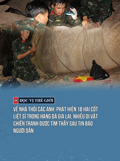 18 hài cốt liệt sĩ Gia Lai trong hang đá