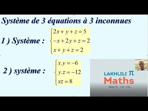 Système de 3 équations à 3 inconnues TCS et 1BAC et 2BAC