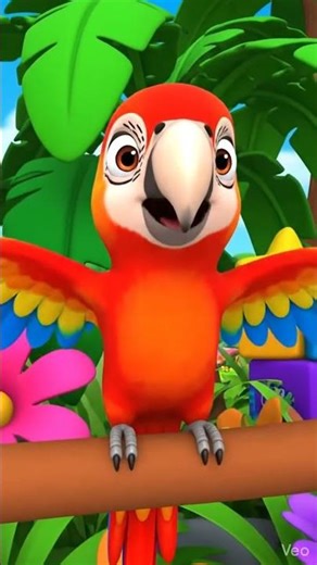 Parrot Cartoon for Kids 🦜😄 | Cute Parrot Sound