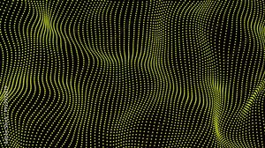 connection mesh yellow animation particle network Background with dotted texture.Abstract digital wave of particles. Futuristic point wave. Technology and black background.