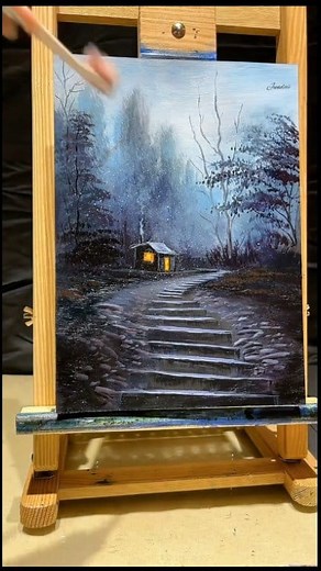 138K views · 2.3K reactions | How to paint a snowfall scenery using acrylic. ️ . #art #nature #painting #highlight #fb | Jun Das | Facebook